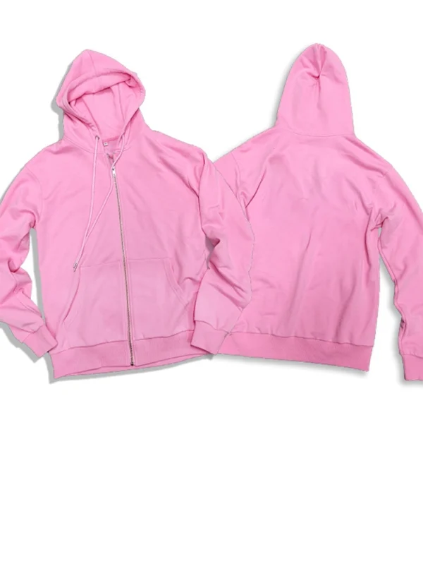 Men's Heavyweight Zip-Up Crop Hoodies with Custom Design