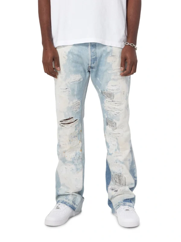 Stylish Digital Print Straight Leg Denim Jeans Wholesale