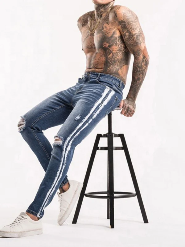 Stylish Handmade Ripped Jeans for Modern Men’s Fashion