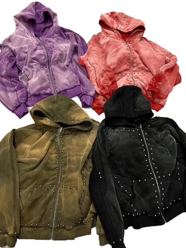 Stylish Plain Hoodies with Custom Rhinestone Logo Design