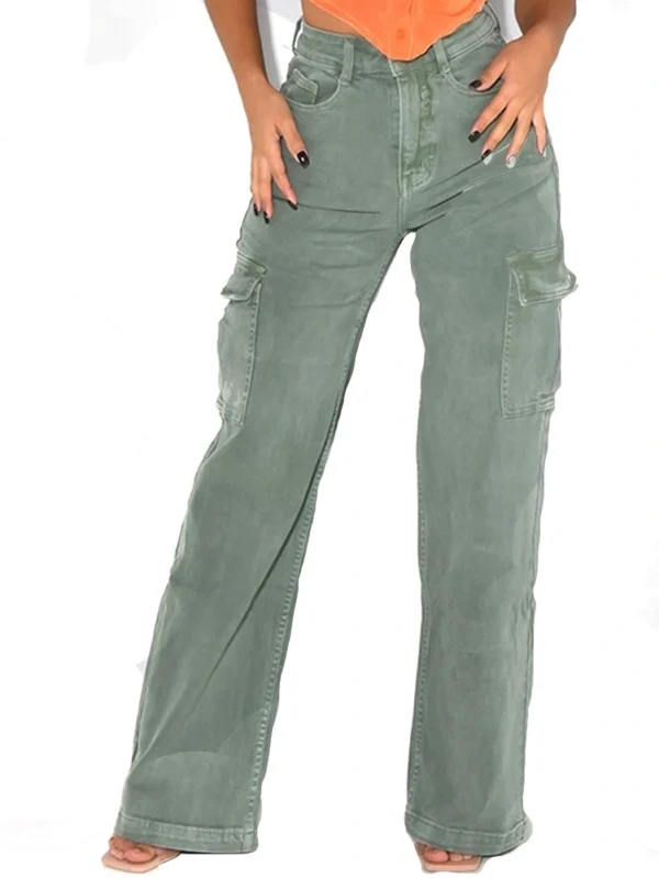 Stylish Wide Leg Jeans with Multiple Pockets
