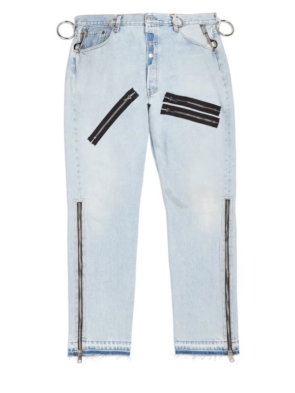 Stylish Zipper Pocket Flare Denim Jeans for Men