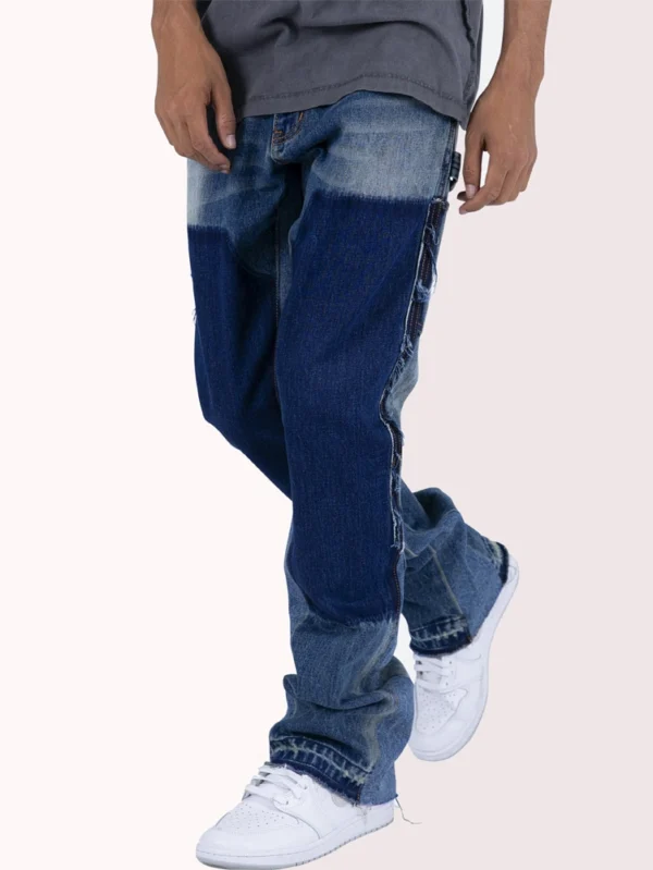 Trendy Ripped Baggy Jeans with Custom Logo Design