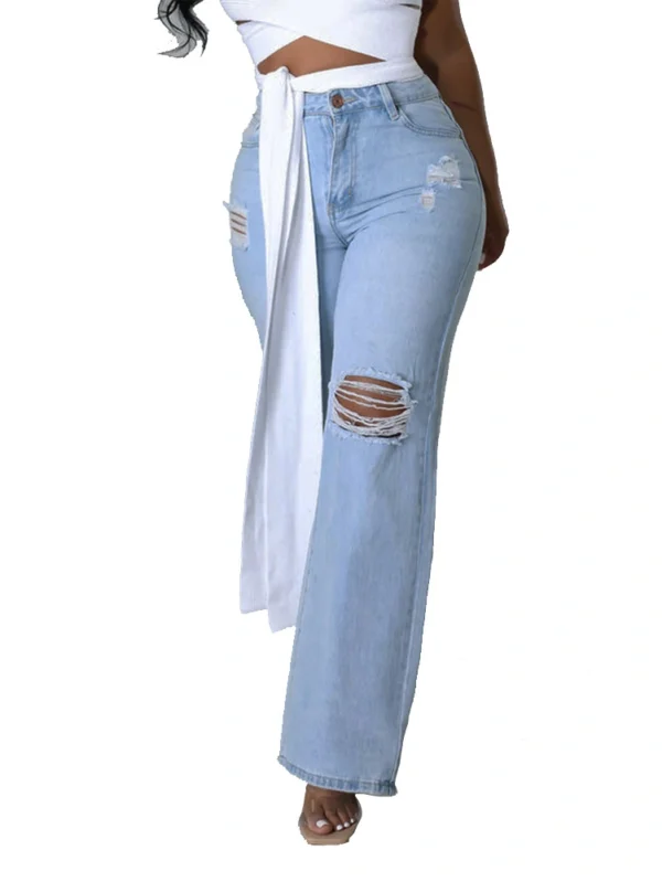 Trendy Ripped Denim Pants for Stylish Women